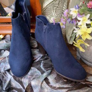 Style &Co Blue Suede Zip Up Ankle Boots